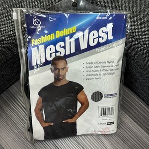 Dream World Fashion Deluxe Mesh Vest fashion designed mesh fabric new black